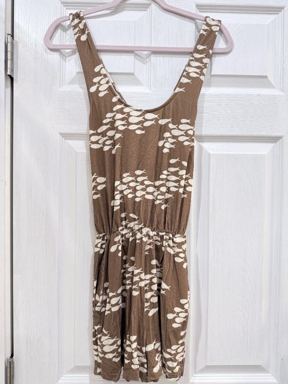 NWOT Fighting Eel Ava Sky tan fish romper sz XS NEW